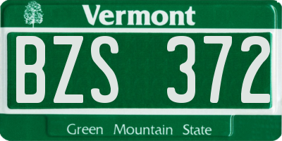 VT license plate BZS372