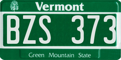 VT license plate BZS373
