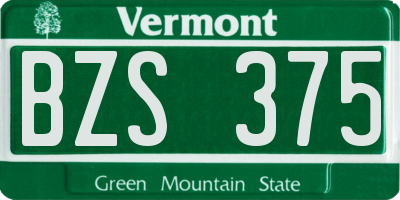 VT license plate BZS375