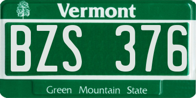 VT license plate BZS376