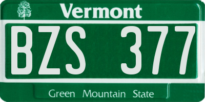 VT license plate BZS377