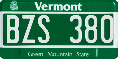 VT license plate BZS380