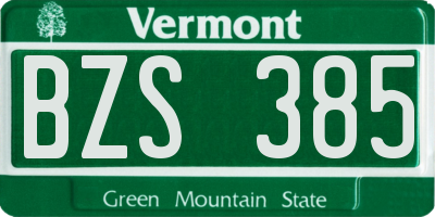 VT license plate BZS385