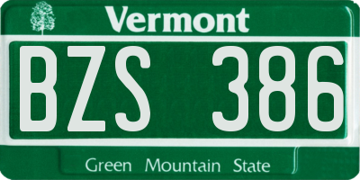 VT license plate BZS386
