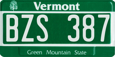 VT license plate BZS387
