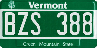 VT license plate BZS388