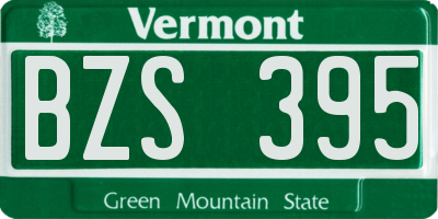 VT license plate BZS395