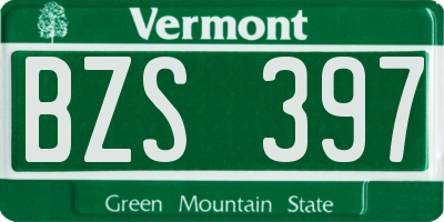 VT license plate BZS397