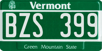VT license plate BZS399