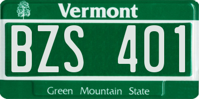 VT license plate BZS401