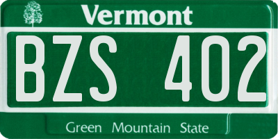 VT license plate BZS402