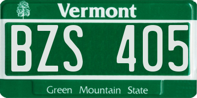 VT license plate BZS405