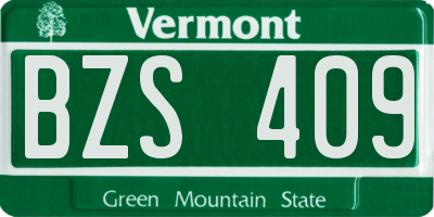 VT license plate BZS409