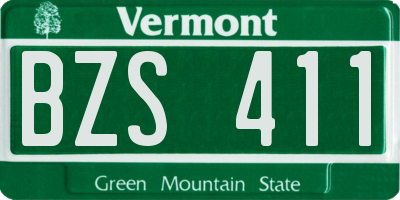 VT license plate BZS411
