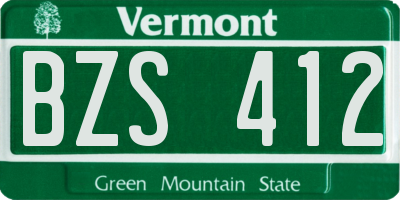 VT license plate BZS412