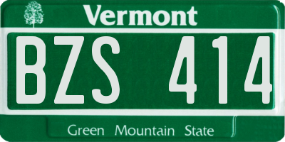 VT license plate BZS414