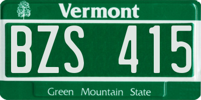 VT license plate BZS415