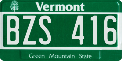 VT license plate BZS416
