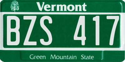 VT license plate BZS417
