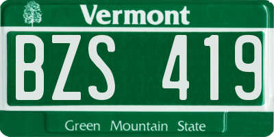 VT license plate BZS419