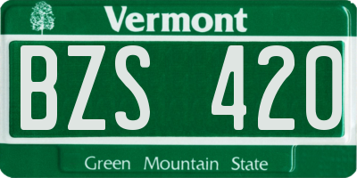 VT license plate BZS420