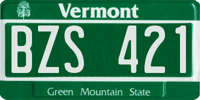 VT license plate BZS421