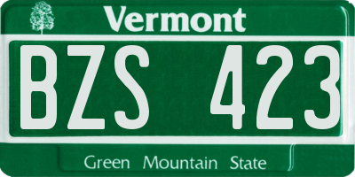 VT license plate BZS423