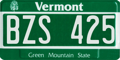 VT license plate BZS425