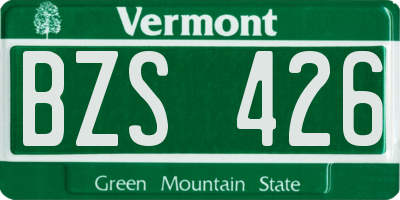 VT license plate BZS426