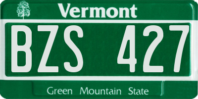 VT license plate BZS427