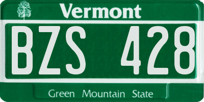 VT license plate BZS428