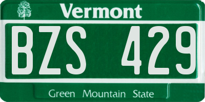 VT license plate BZS429
