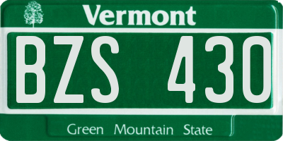 VT license plate BZS430