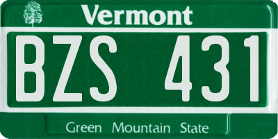 VT license plate BZS431