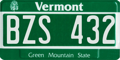 VT license plate BZS432
