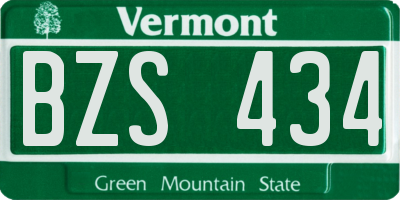 VT license plate BZS434