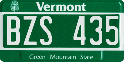 VT license plate BZS435