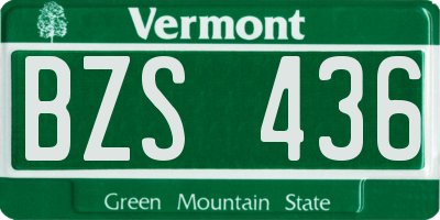 VT license plate BZS436
