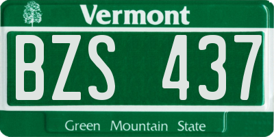 VT license plate BZS437