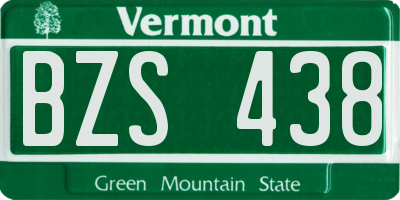 VT license plate BZS438