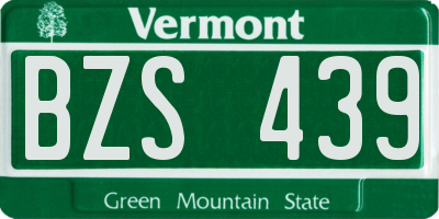 VT license plate BZS439