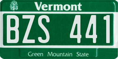 VT license plate BZS441