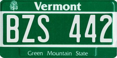 VT license plate BZS442