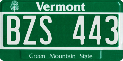 VT license plate BZS443