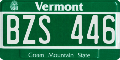 VT license plate BZS446