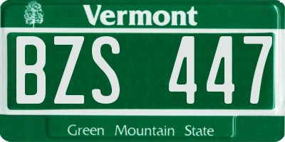 VT license plate BZS447