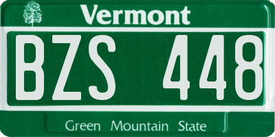 VT license plate BZS448