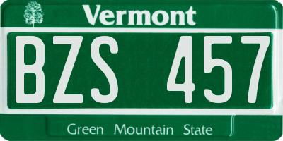 VT license plate BZS457