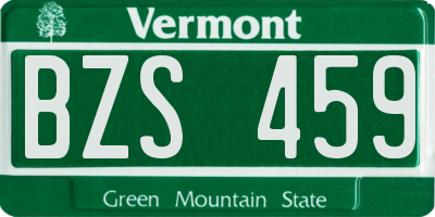 VT license plate BZS459