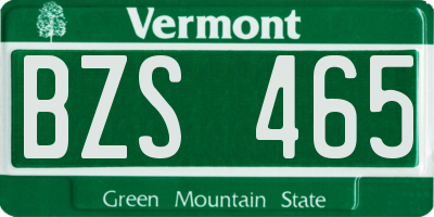 VT license plate BZS465